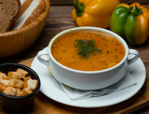 Clube da Horta - sopa de lentilhas com ervas picadas e biscoitos